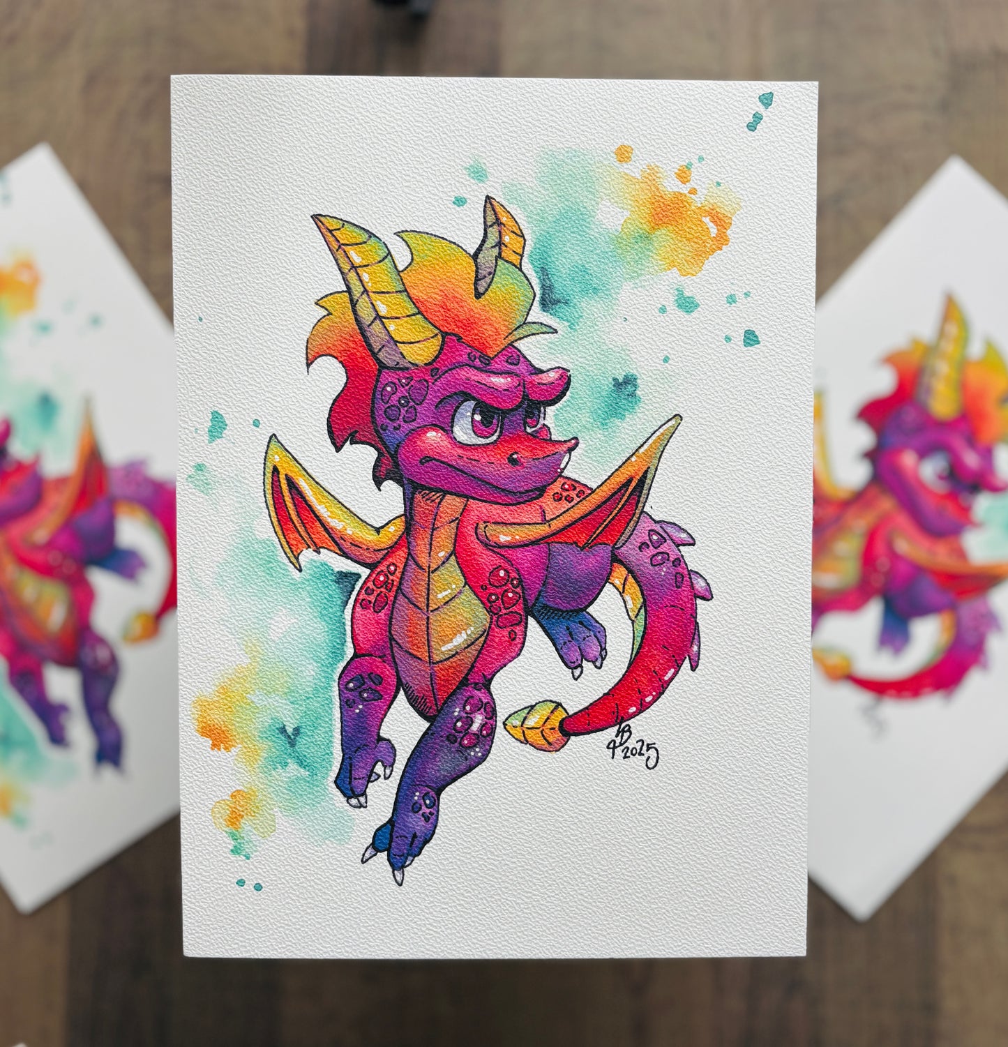 Spyro the Dragon Watercolour Print