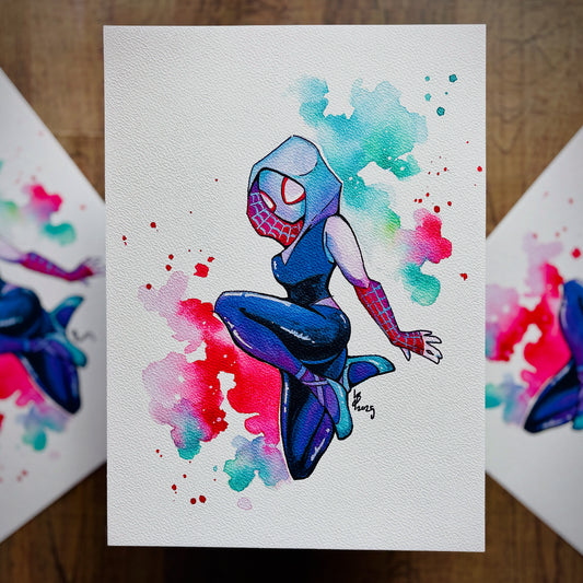 Ghost Spider Watercolour Print