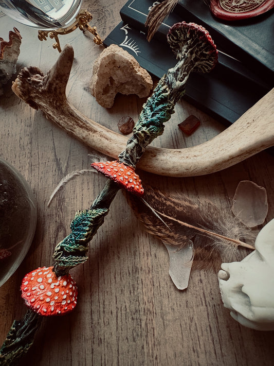 Hand Crafted Magic Wand-Mushroom