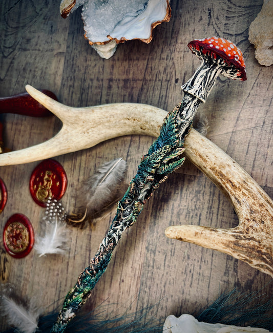 Hand Crafted Magic Wand-Mushroom