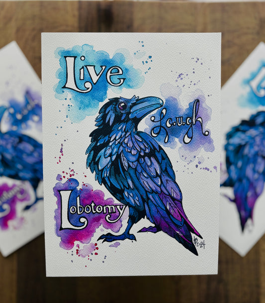 Raven Watercolour Print