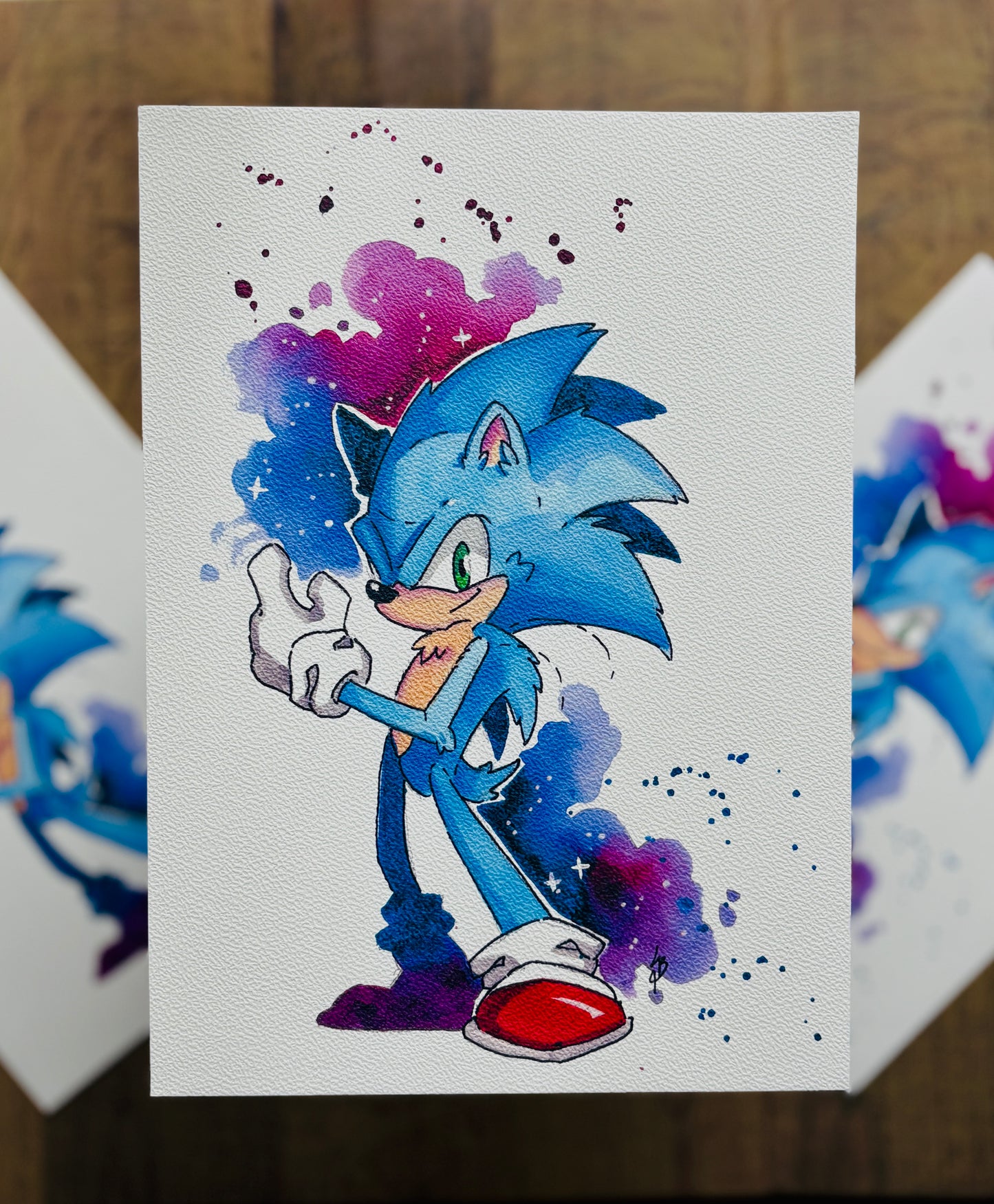 Sonic Watercolour Print