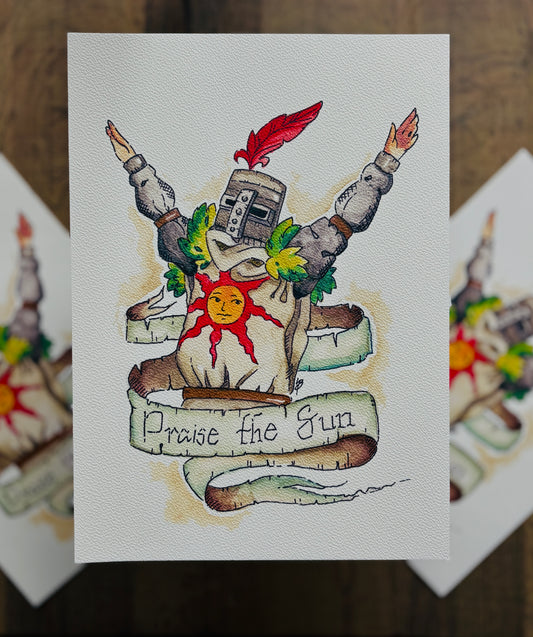 Solaire Dark Souls Watercolour Print