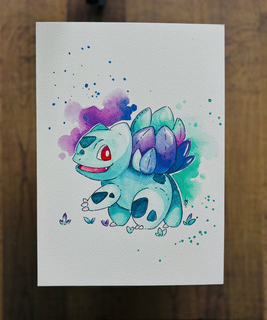 Bulbasaur (Succulent) Watercolour Print