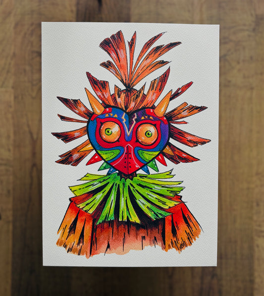 Skull Kid Watercolour Print