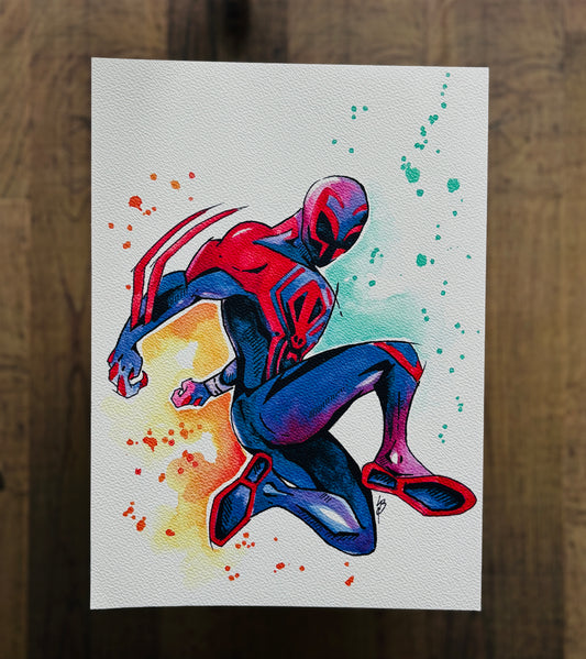 Spider-Man 2099 Watercolour Print