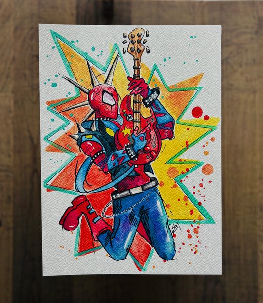 Spider-Punk Watercolour Print