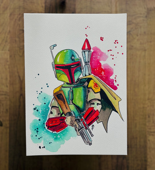Boba Fett Watercolour Print