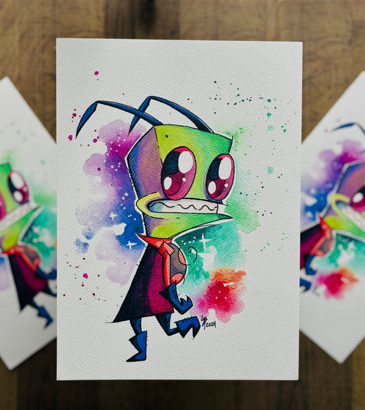 Invader Zim Watercolour Print