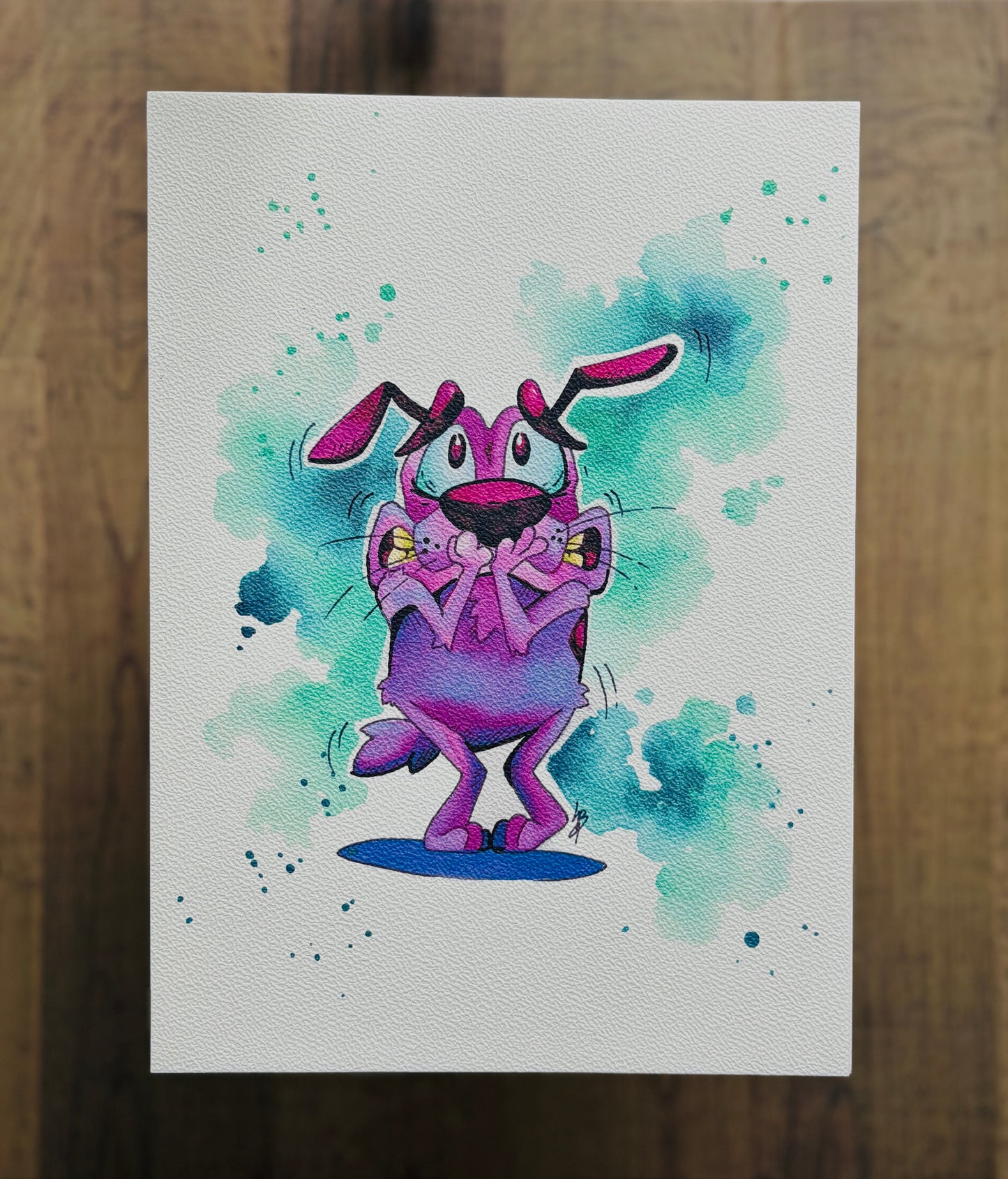 Courage the Cowardly Dog Watercolour Print