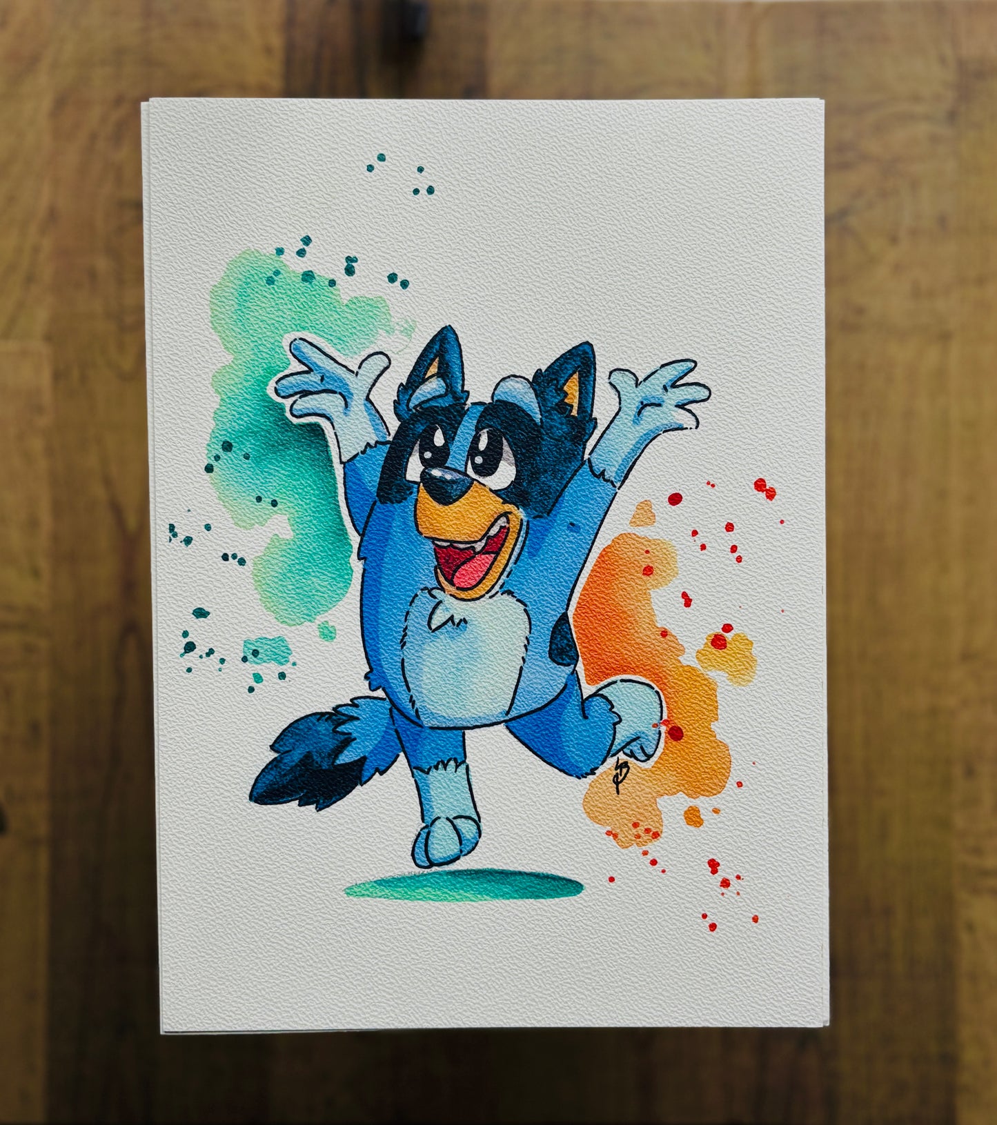 Bluey Watercolour Print