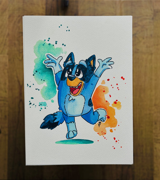 Bluey Watercolour Print